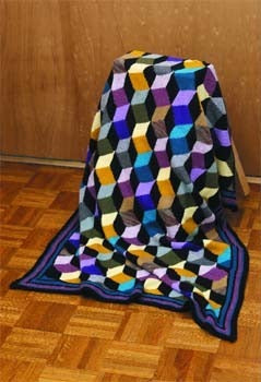 New Tumbling Blocks Afghan in Lion Brand Wool-Ease
