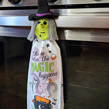 Witch Crochet Towel Holder