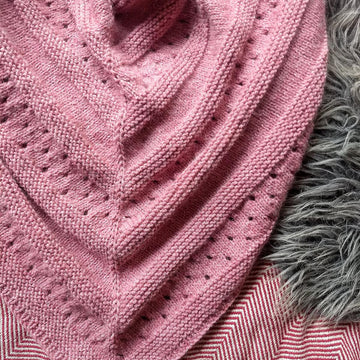 Striped Eyelet Shawl