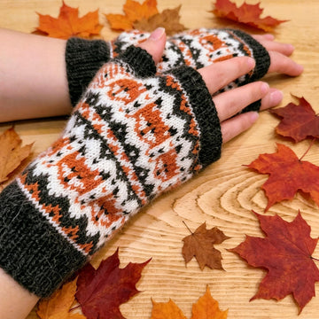 Fox Family Mitts - fingerless gloves
