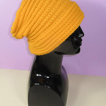 Sideways Fishermans Rib Cuff Slouch Hat