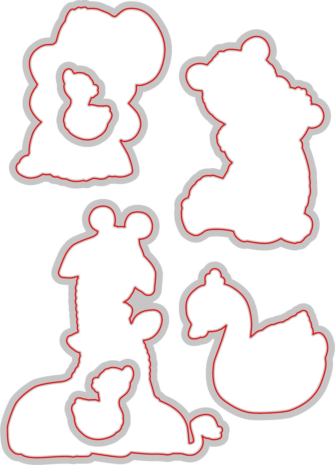 Uniquely Creative Metal Dies - Hey Mama Critter Cuddles