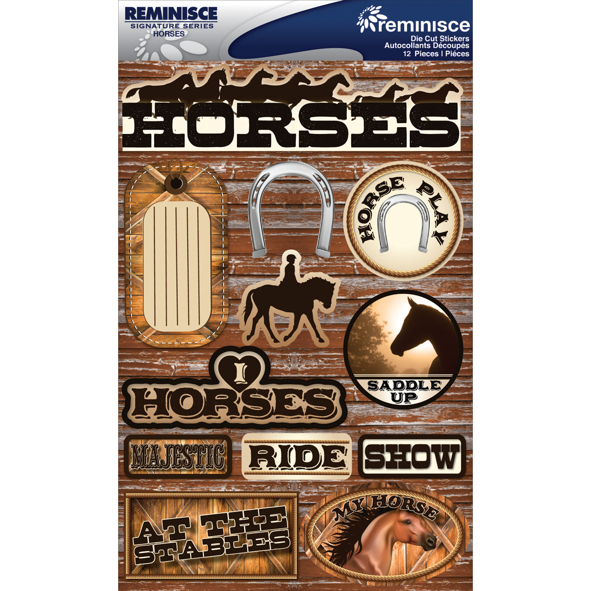 Reminisce Signature Series Dimensional Stickers 4.5"X6" - Horses