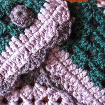Scraptastic Shawlette with Crochet Button