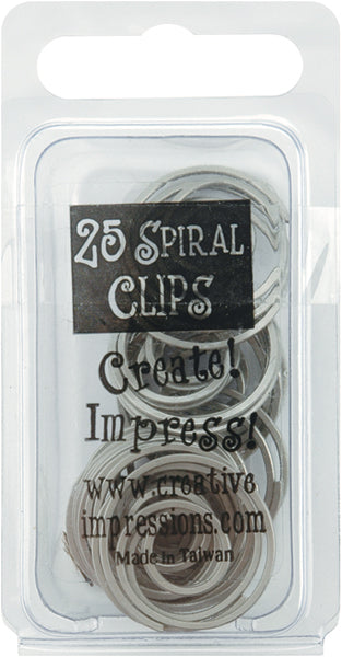 Creative Impressions Metal Spiral Clips .75" 25/Pkg - Pewter