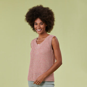 Bar Harbor Tank - Slipover Knitting Pattern for Women in Tahki Yarns Cotton Classic Twist by Tahki Yarns
