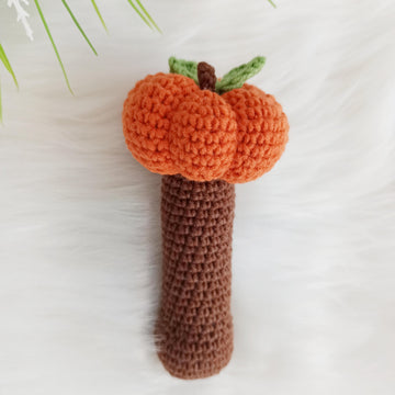 Crochet pumpkin baby rattle pattern