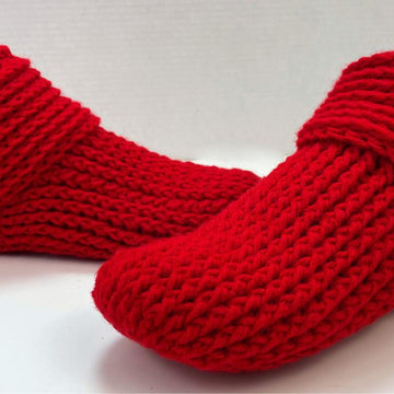 Crimson Cozy Slipper Boots