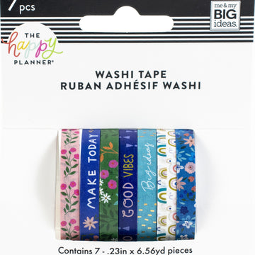 Happy Planner Washi Tape 6mm/6.5yd Each 7/Pkg - Squad Goals