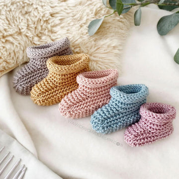 5 sizes - TINYTOES Crochet Booties Pattern