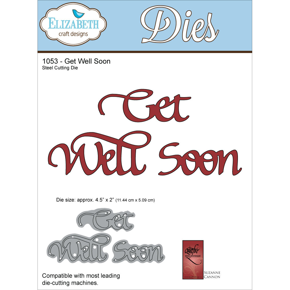 Elizabeth Craft Designs Elizabeth Craft Metal Die - Get Well Soon, 4.5"X2"