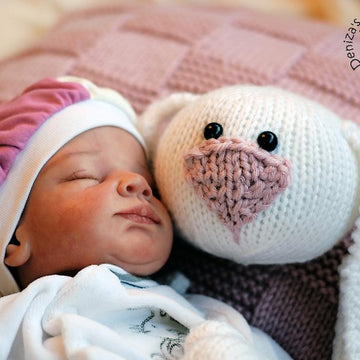 Pink Baby Bunny Toy Blanket
