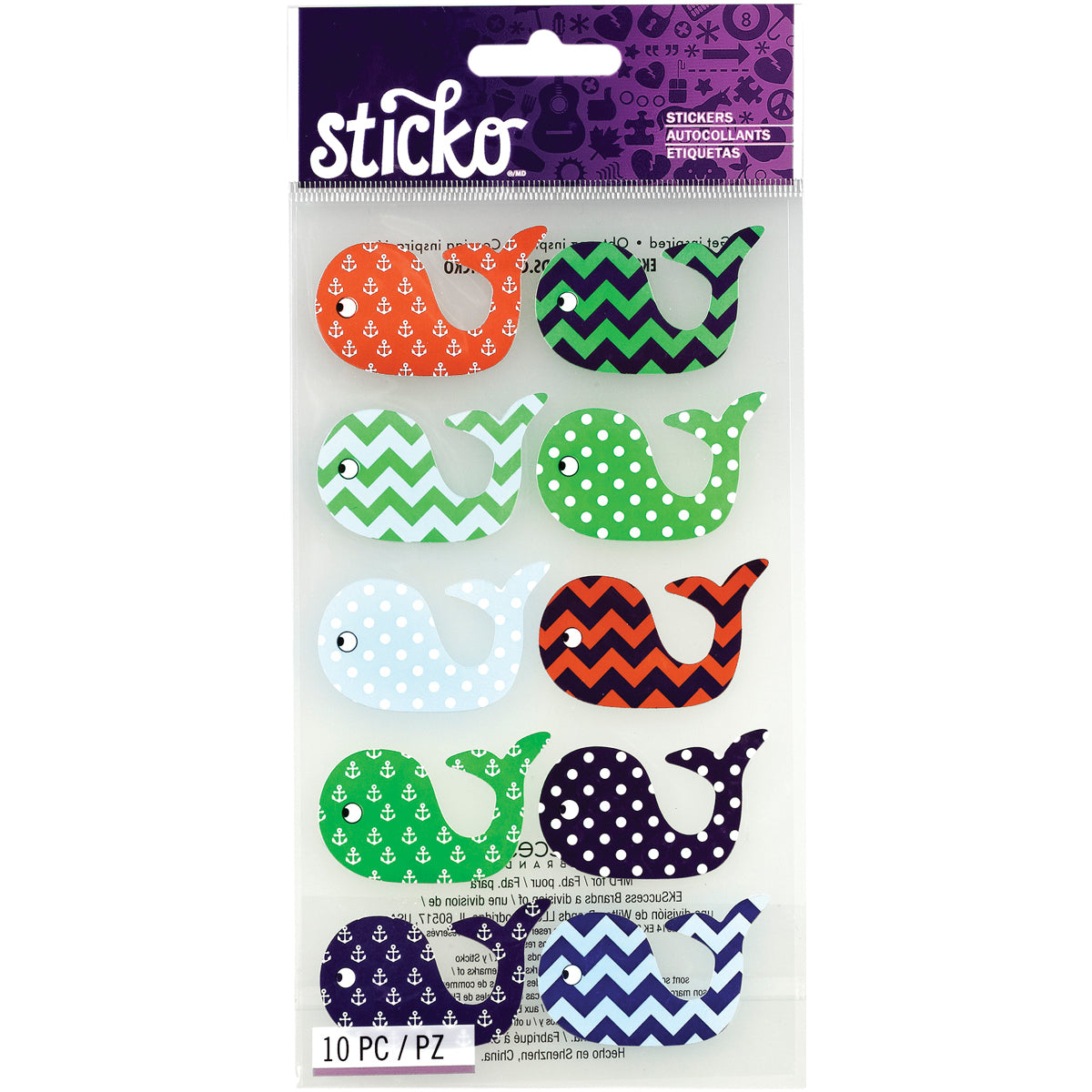 Sticko Stickers - Patterned Whales
