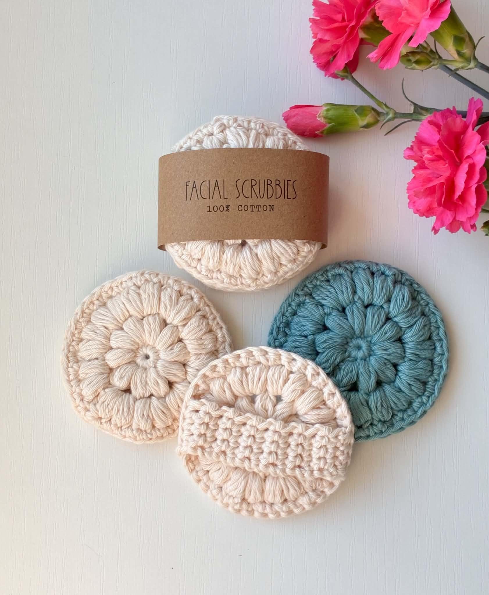Crochet facial scrubbies
