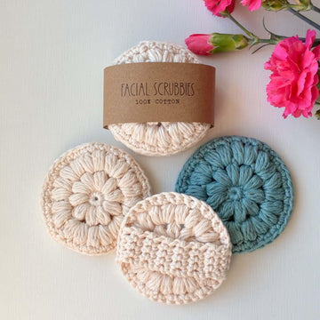 Crochet facial scrubbies