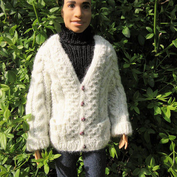 1:6th scale Man's Aran cardigan