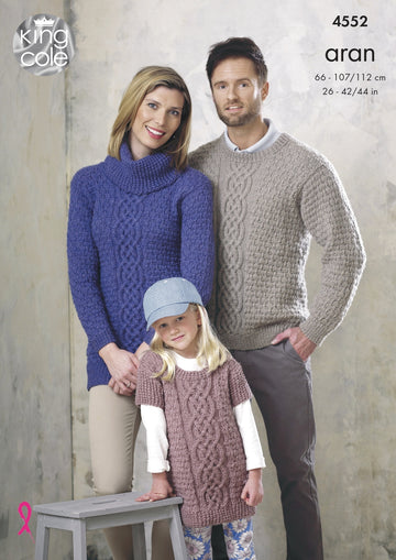 Sweater & Tunics in King Cole Aran - 4552 - Downloadable PDF