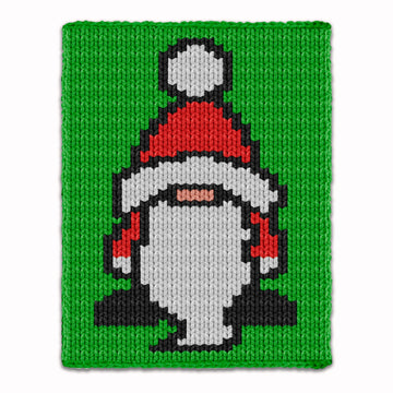 Xmas Gnome Knit Kids Blanket, Bulky chunky crib throw