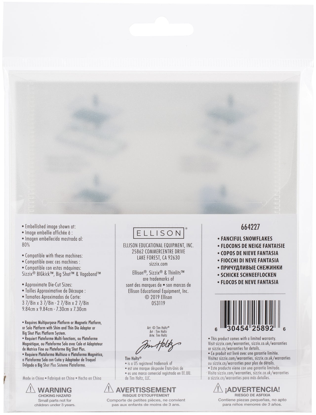 Sizzix Thinlits Dies By Tim Holtz 2/Pkg - Fanciful Snowflakes