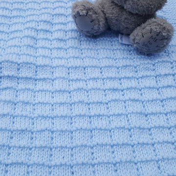 Blue Tile Moses Basket/Buggy/Baby Seat Blanket