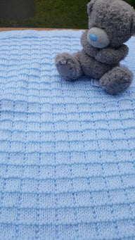 Blue Tile Moses Basket/Buggy/Baby Seat Blanket
