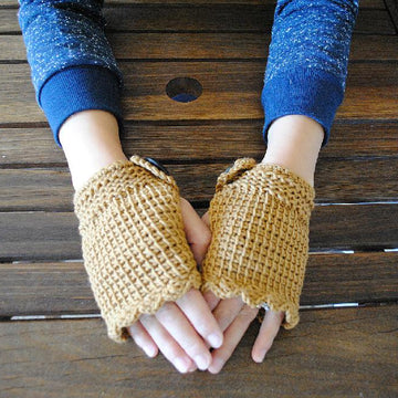Sweet Waffle Fingerless Mitts