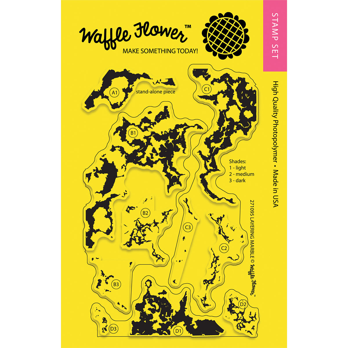 Waffle Flower Crafts Clear Stamps 4"X6" - Layering Marble