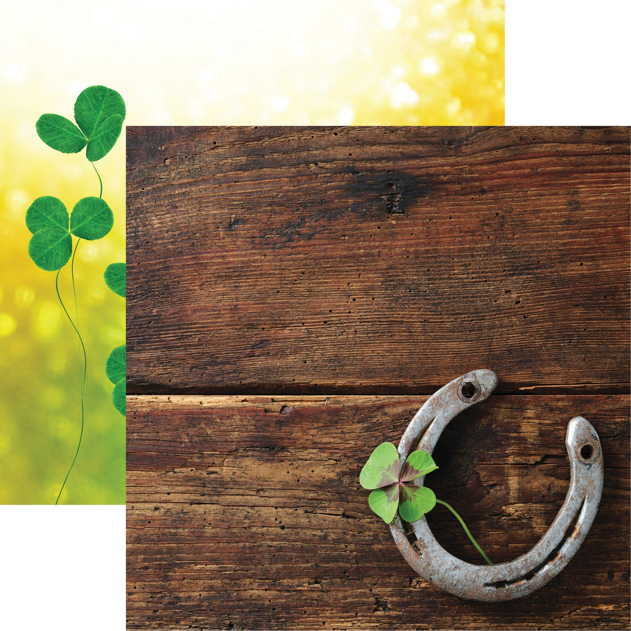 Reminisce Irish Sass Double-Sided Cardstock 12"X12" 25/Pkg - Four Leaf Clover