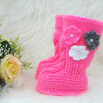 Pattern Baby Booties Flower Meadow