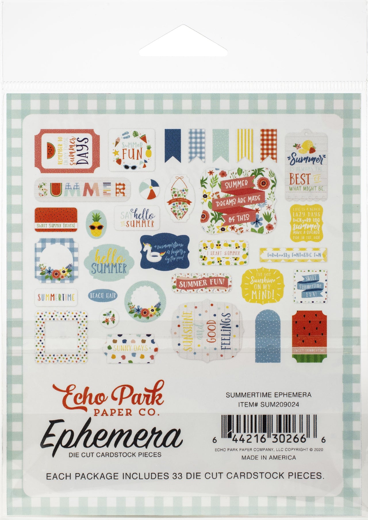 Echo Park Paper Echo Park Cardstock Ephemera 33/Pkg - Icons, Summertime
