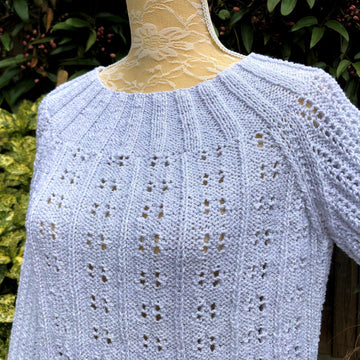 Izzy - Blouson Sweater with Eyelet Patterning