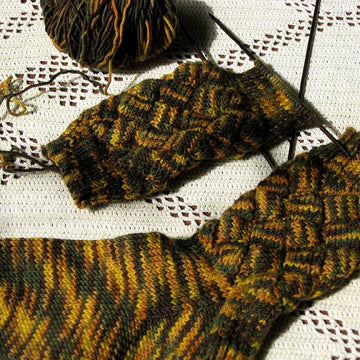 Entrelac sock: sport/dk