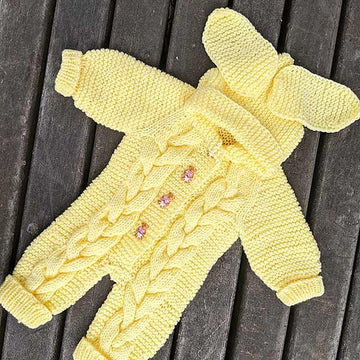 Knit Cable Baby Romper
