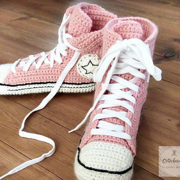Cool crochet slippers converse style