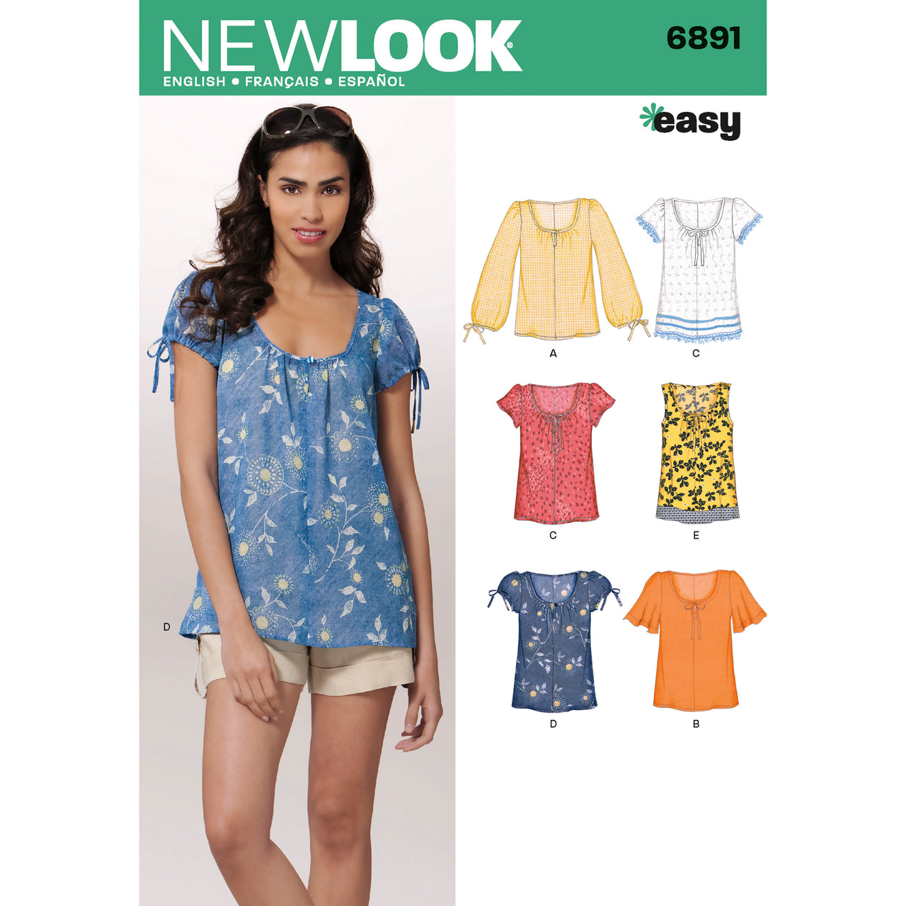 New Look Misses' Tops 6891 - Paper Pattern, Size A 10 12 14 16 18 20 22