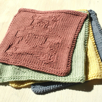 Teddy knit purl face cloth square