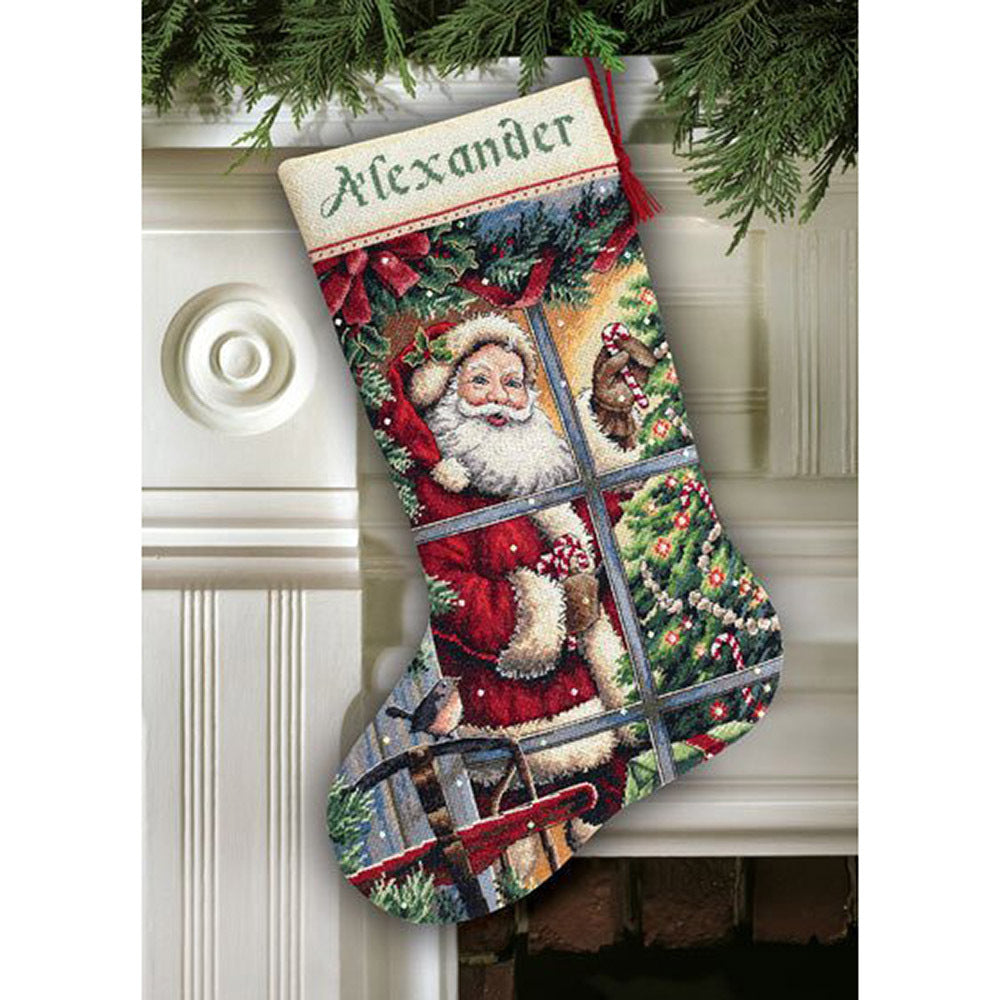 Dimensions Candy Cane Santa Stocking Cross Stitch Kit
