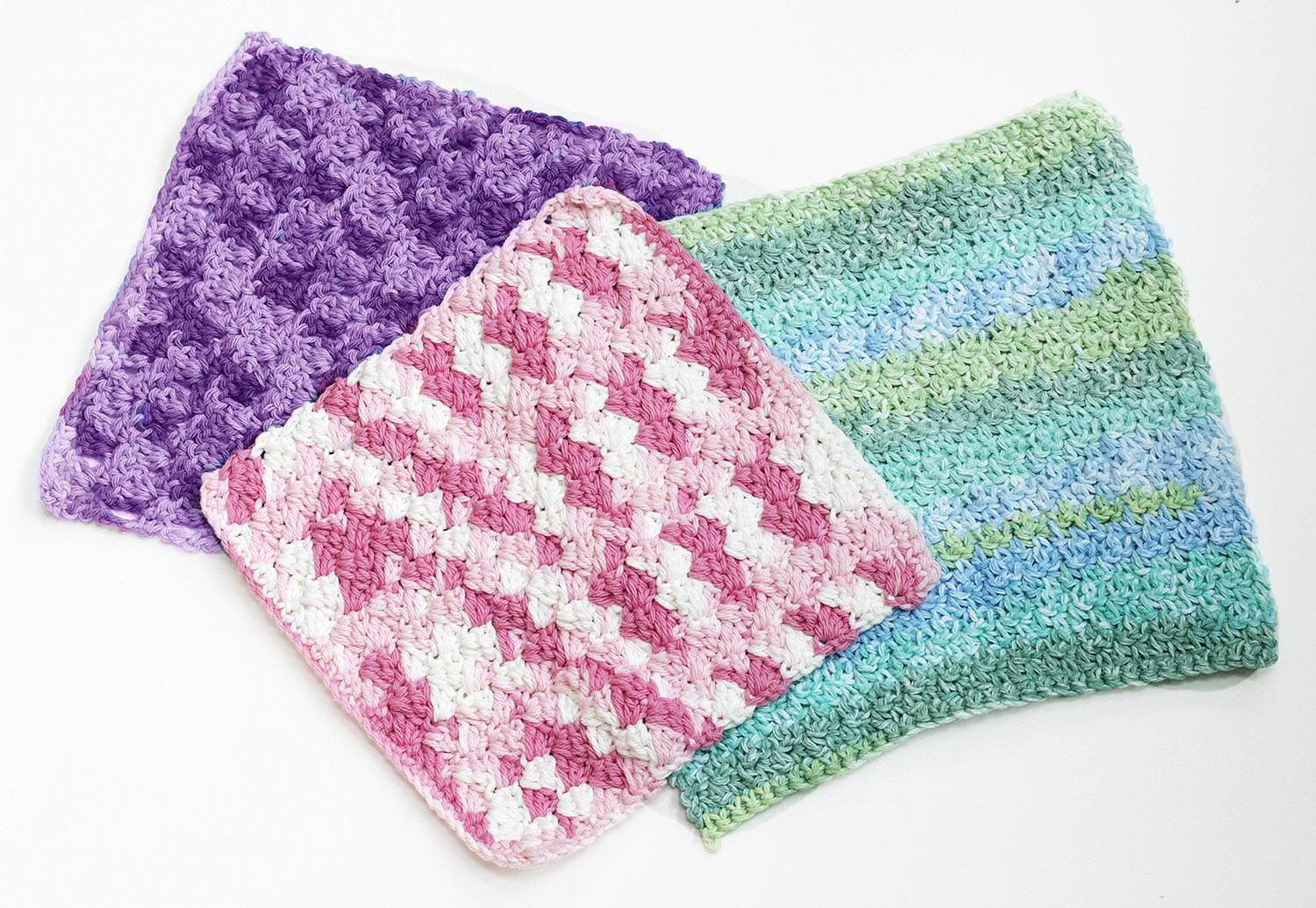Three Cotton Washcloths