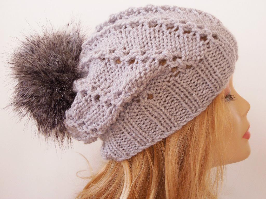 Pom Pom Slouchy Hat