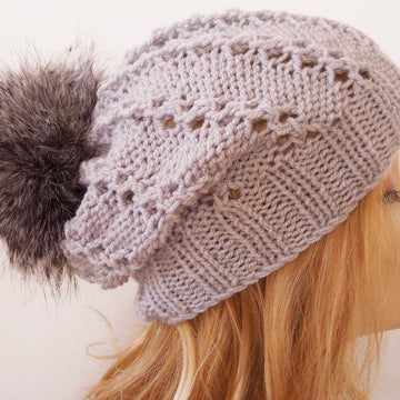 Pom Pom Slouchy Hat