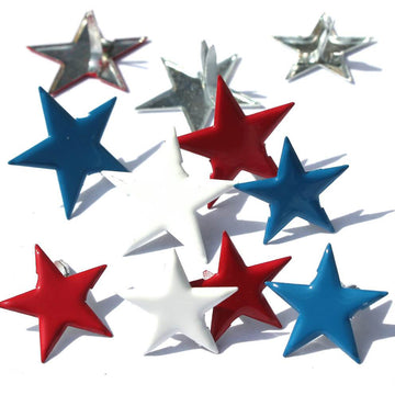 Eyelet Outlet Shape Brads 12/Pkg - Stars - Red, White & Blue