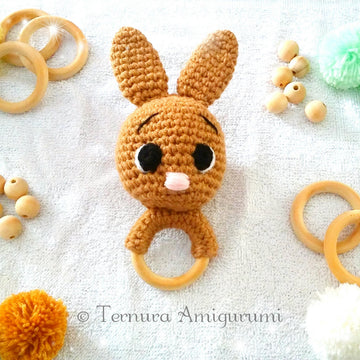Rabbit toy rattle crochet pattern