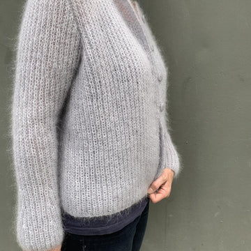 Strickanleitung Strickjacke Mohair-Strickjacke in Halbpatent, Cardigan