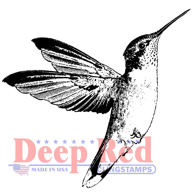 Deep Red Stamps Deep Red Cling Stamp 2"X1.7" - Hummingbird