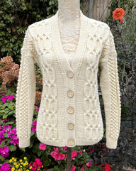 Cardigan with Aran Style Honeycomb Cables