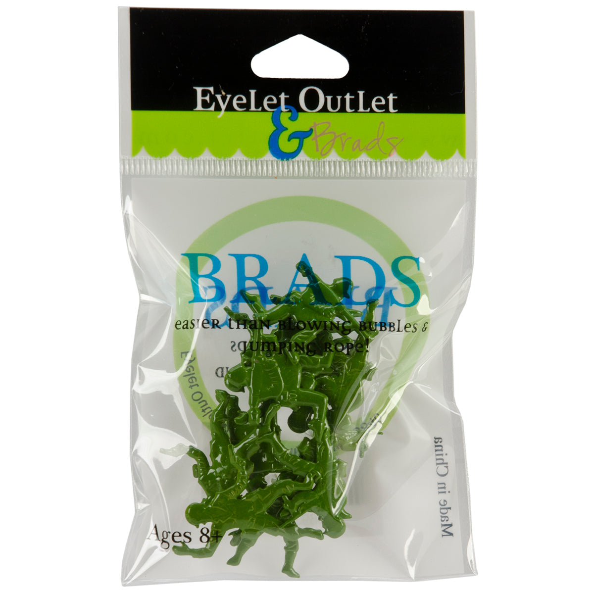 Eyelet Outlet Shape Brads 12/Pkg - Army Men