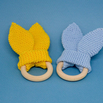 Baby teether with bunny ears