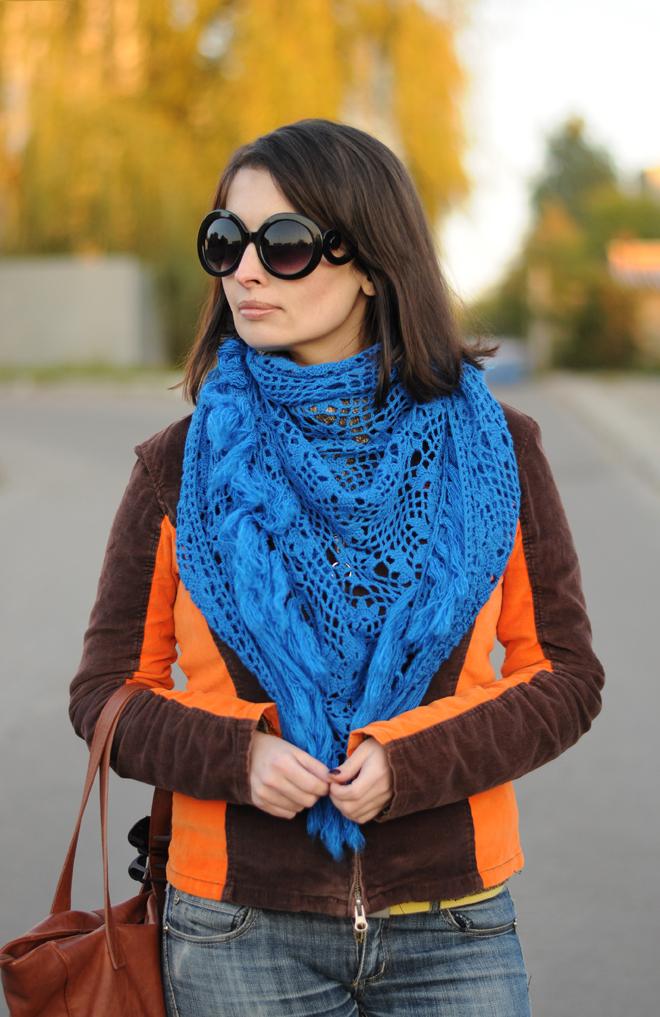 Felicia crochet shawl with fringe