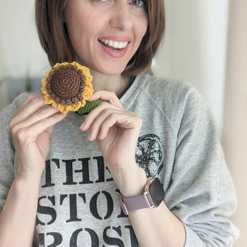 Crochet sunflower pattern, easy crochet flower pattern