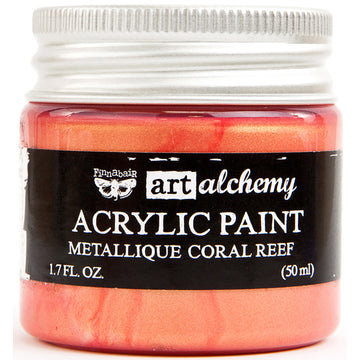 Prima Marketing Finnabair Art Alchemy Acrylic Paint 1.7 Fluid Ounces - Metallique Coral Reef